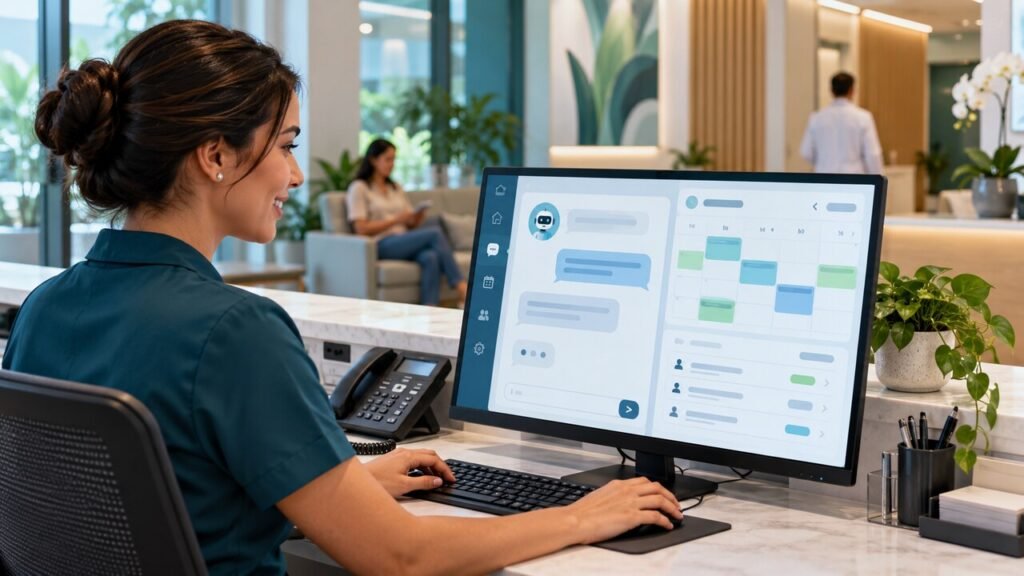Recepcionista de clínica utiliza chatbot de inteligência artificial integrado à agenda